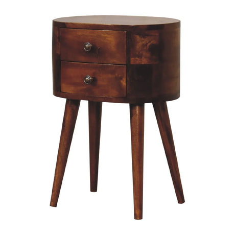 Mini Rounded Nightstand - Chestnut - Furniture Home Direct