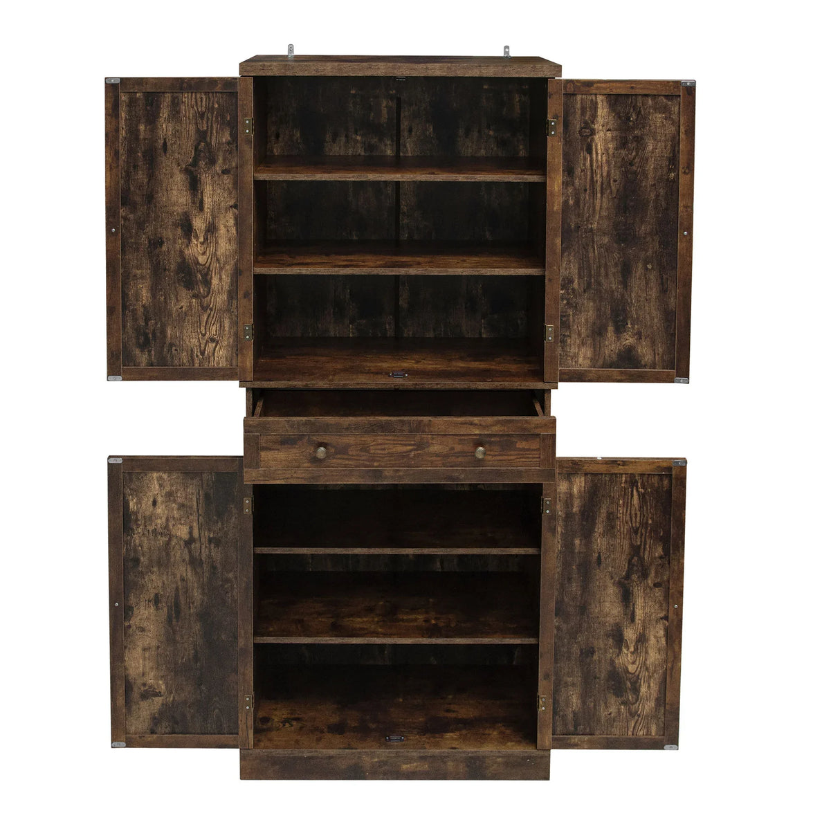 Storage Cabinet With Drawer And Adjustable Shelves Dark Brown - Furniture Home Direct