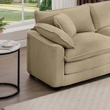 Modern Corduroy Sofa and Loveseat - Tan - Furniture Home Direct