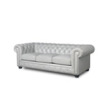 Traditional Tufted Leather Chesterfield Nailhead Sofa - Furniture Home Direct