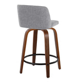 Toriano - Mid Century Modern, Fixed Height Counter Stool & Swivel And Round Footrest (Set of 2) - Furniture Home Direct