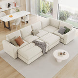 121.3" Modular Sleeper Sectional - Beige - Furniture Home Direct