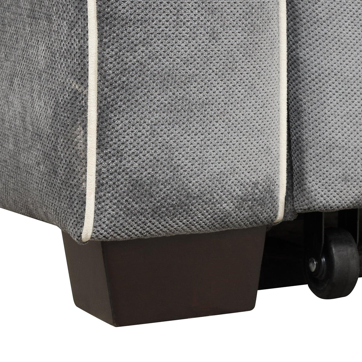 Upholstered Loveseat with Pull Out Sofa, Two Throw Pillows, Dual USB Charging Port And Adjustable Backrest - Gray - Furniture Home Direct