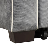 Upholstered Loveseat with Pull Out Sofa, Two Throw Pillows, Dual USB Charging Port And Adjustable Backrest - Gray - Furniture Home Direct