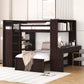 Loft Bed With A Twin Size Standalone Bed, Shelves, Desk, And Wardrobe - Furniture Home Direct
