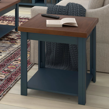 Nantucket - Side Table - Blue Denim, Whiskey - Furniture Home Direct