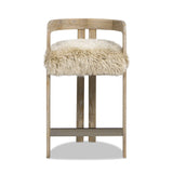 Millwick - Low Back Genuine Fur Counter Stool - Natural Blonde - Furniture Home Direct