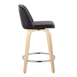 Toriano - Contemporary Fixed Height Counter Stool & Swivel And Round Footrest (Set of 2) - Furniture Home Direct