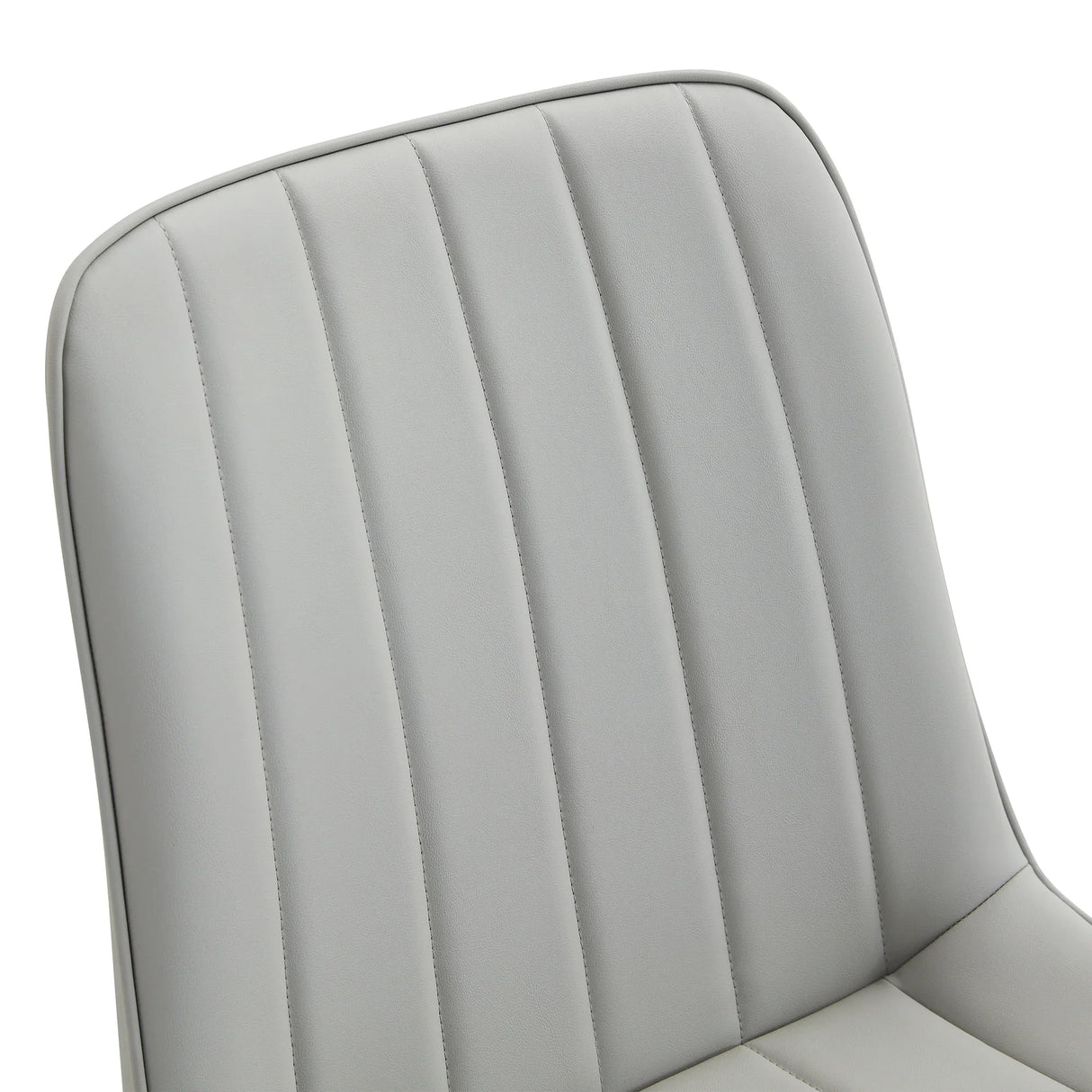 Dining Chairs Set Modern Upholstered PU Leather Gray - Furniture Home Direct