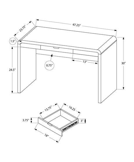 Computer Desk For Home Office, Storage Drawers, Contemporary & Modern - White - Furniture Home Direct