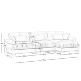 Super Comfort Oversized Modular Sectional Sofa With Movable Ottoman - Furniture Home Direct