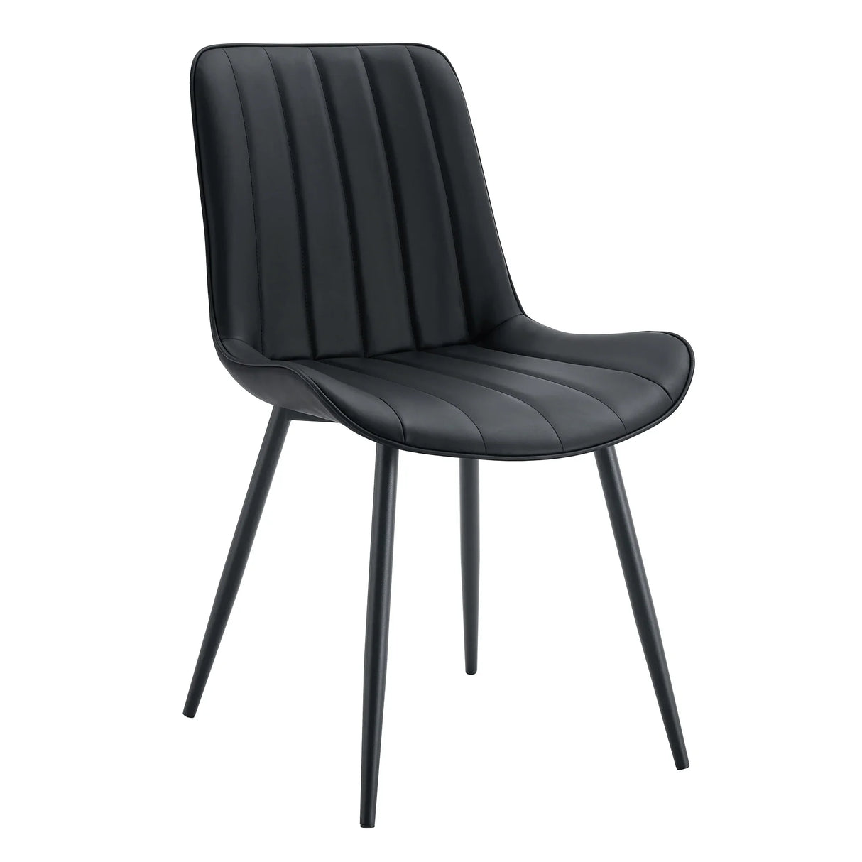 Dining Chairs With PU Leather Upholstery Metal Legs Black - Furniture Home Direct