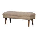 Boucle Puffer Bench - Beige - Furniture Home Direct