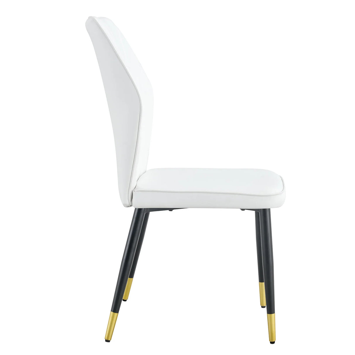 Dining Chairs Set of 4 Modern PU Upholstered Sleek White - Furniture Home Direct