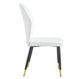 Dining Chairs Set of 4 Modern PU Upholstered Sleek White - Furniture Home Direct