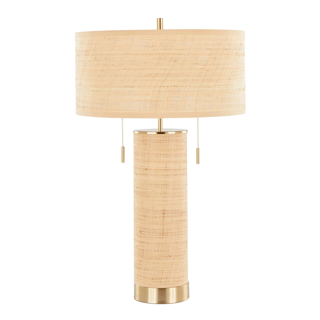Cylinder - Rattan Contemporary Rattan Table Lamp - Furniture Home Direct