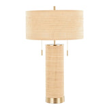 Cylinder - Rattan Contemporary Rattan Table Lamp - Furniture Home Direct