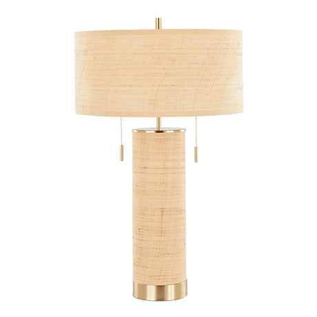 Cylinder - Rattan Contemporary Rattan Table Lamp - Furniture Home Direct
