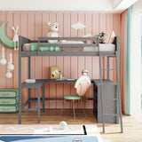 Loft Bed With Shelves With Desk - Furniture Home Direct