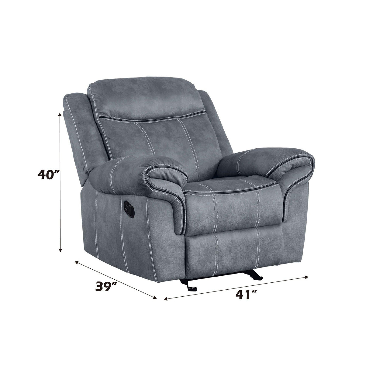Zubaida - Two Tone Velvet Glider Recliner - Furniture Home Direct