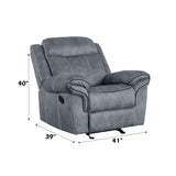 Zubaida - Two Tone Velvet Glider Recliner - Furniture Home Direct