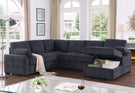 Nyhan - Upholstered Corner Sectional With Pull Out Loveseat And Storaged Chaise - Furniture Home Direct