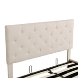 Platform Bed With Hydraulic Storage Upholstered Beige - Furniture Home Direct