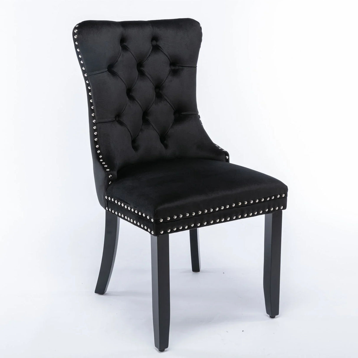 Nikki - Modern, High-End Tufted Solid Wood Contemporary Velvet Upholstered Dining Chair With Wood Legs Nailhead Trim (Set of 2) - Furniture Home Direct