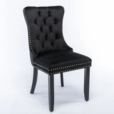 Nikki - Modern, High-End Tufted Solid Wood Contemporary Velvet Upholstered Dining Chair With Wood Legs Nailhead Trim (Set of 2) - Furniture Home Direct