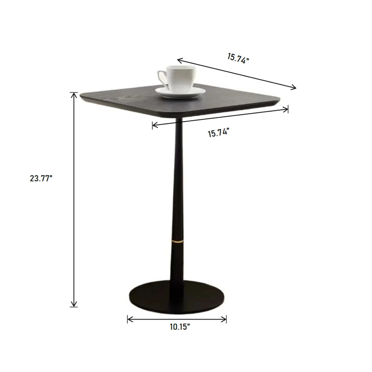 Modern Square Coffee Table And Computer Desk - Black / Gold - Furniture Home Direct