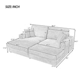 Oversized Loveseat Chaise With 2 USB Ports, 2 Cup Holders And 2 Throw Pillows - Furniture Home Direct