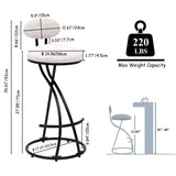 Round Print Bar Stools Upholstered Chairs For Kitchen (Set of 2) - Furniture Home Direct