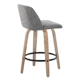Toriano - Contemporary Fixed-Height Counter Stool & Swivel With Round Footrest (Set of 2) - Furniture Home Direct