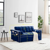 Modern Convertible Sleeper Sofa Couch With Pull Out Bed With Pillows & Side Pockets For Small Space, Living Room - Furniture Home Direct