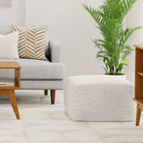 Chantal - Square Pouf - Ivory - Furniture Home Direct