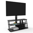 Multi-Function Angle And Height Adjustable Tempered Glass TV Stand - Black - Furniture Home Direct