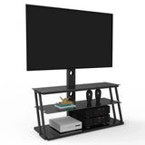 Multi-Function Angle And Height Adjustable Tempered Glass TV Stand - Black - Furniture Home Direct