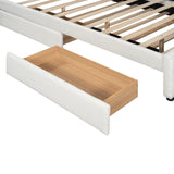 Queen Bed Upholstered Platform With Storage Drawers White - Furniture Home Direct