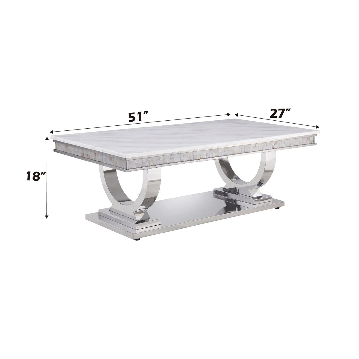 Zander - Printed Faux Marble Top & Mirrored Table - Marble - Furniture Home Direct