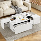 Extendable Coffee Table With 2 Hidden Storage Space And 2 Drawers For Living Room - Furniture Home Direct