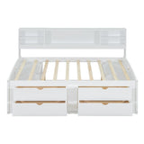 Daybed With 2 Bedside Cabinets, Upper Shelves And 4 Drawers - Furniture Home Direct