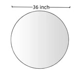 Wall Circular Framed Vanity Mirror For Bathroom, Living Room Decor - Black - Furniture Home Direct