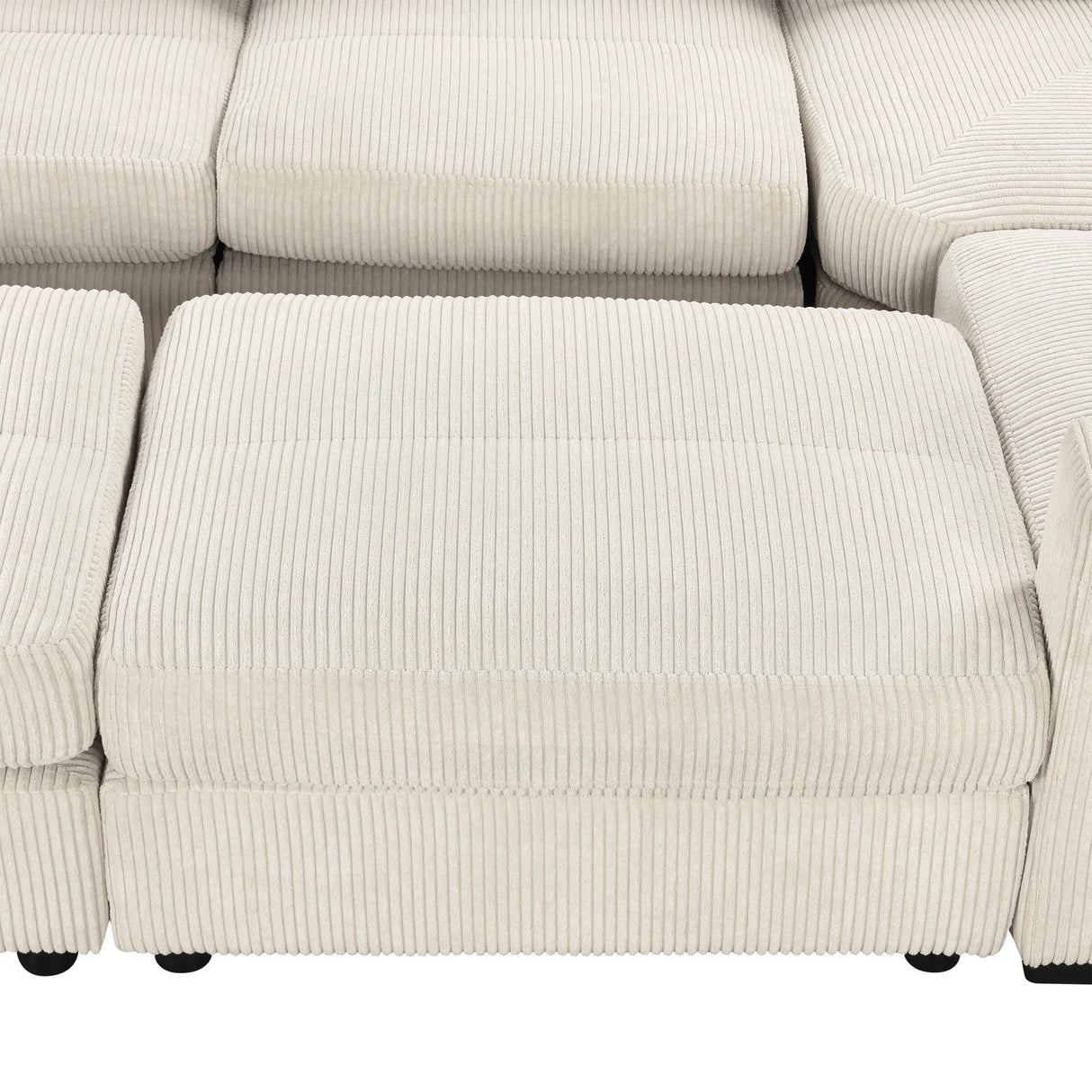 121.3" Modular Sleeper Sectional - Beige - Furniture Home Direct