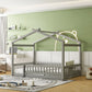 Bed House Bed Frame With Fence - Furniture Home Direct