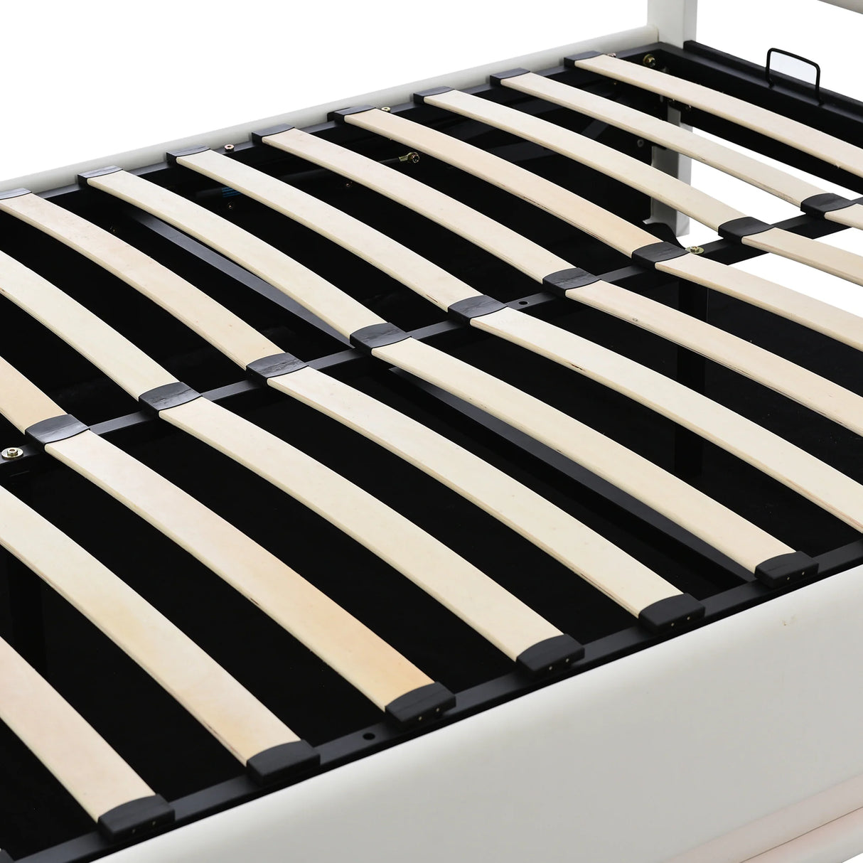 Platform Bed Tufted Upholstered Hydraulic Storage White - Furniture Home Direct