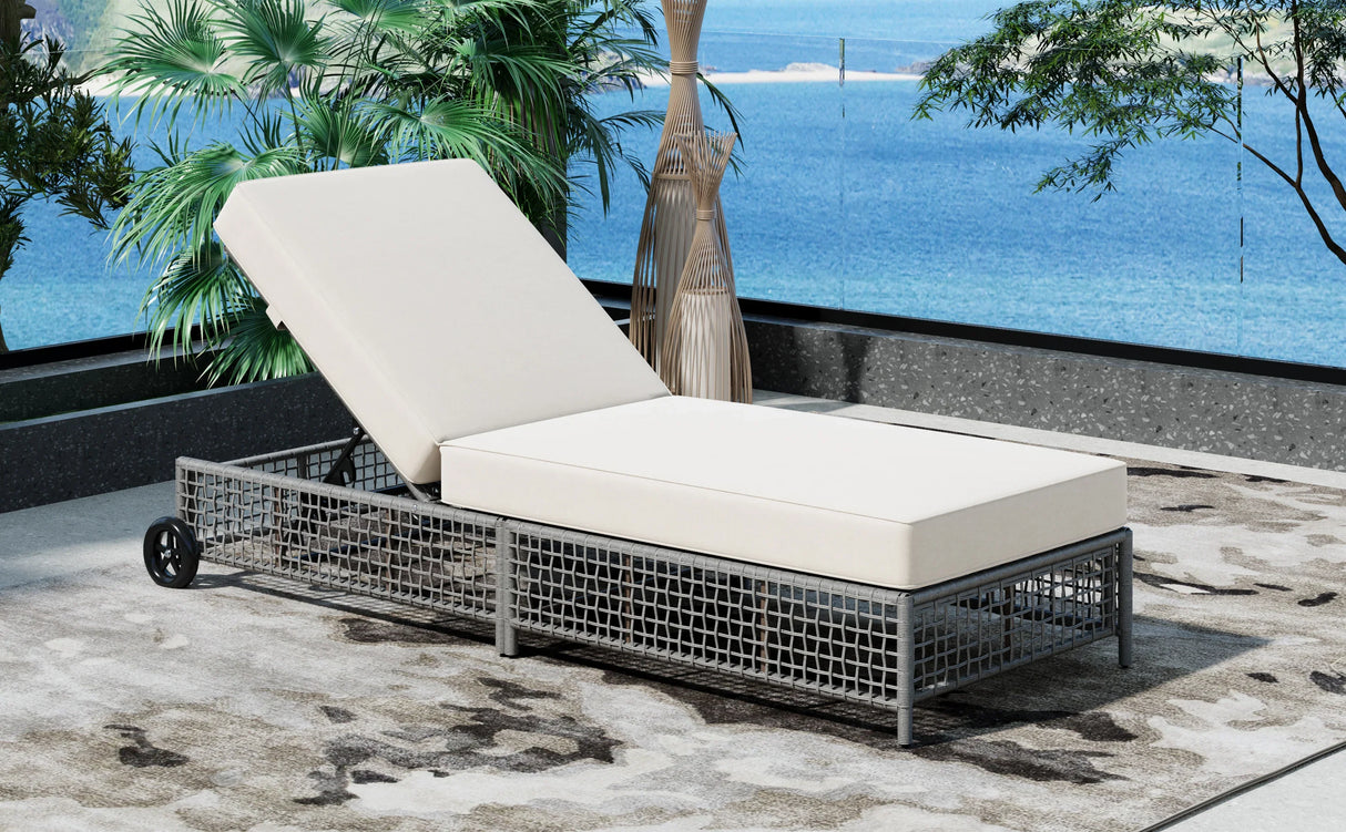 Outdoor Lounge Chair - Beige - Furniture Home Direct