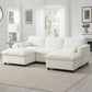Modular Sectional With Storage Pockets, 5 Seat U Shaped Couch Set With Pillows, Free Combination Modern Cloud Sofa With 2 Movable Ottoman - Furniture Home Direct