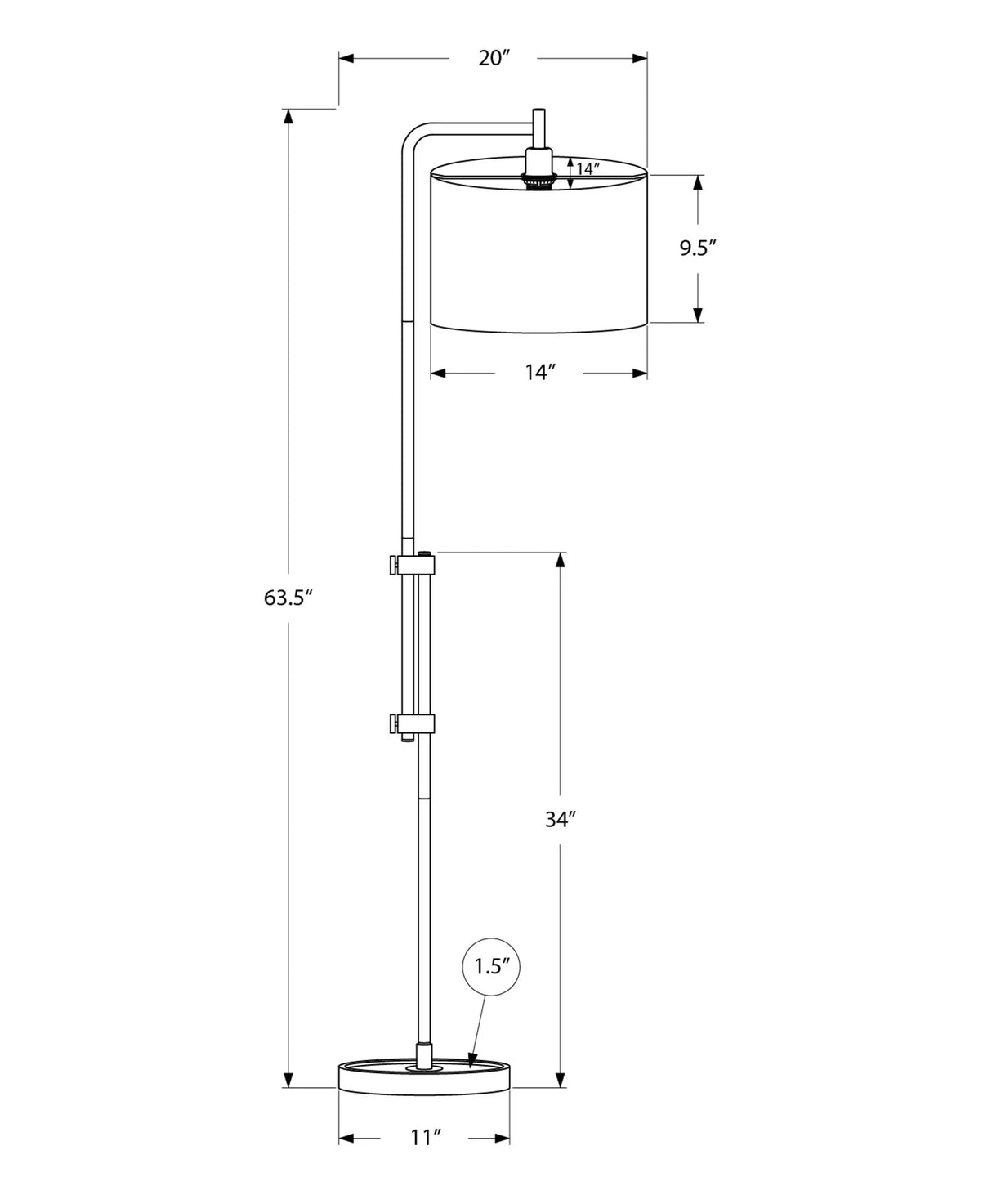 Lighting, Metal Floor Lamp - Furniture Home Direct