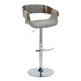 Elisa - Mid Century Modern Adjustable Barstool With Swivel With Rounded T Footrest (Set of 2) - Furniture Home Direct