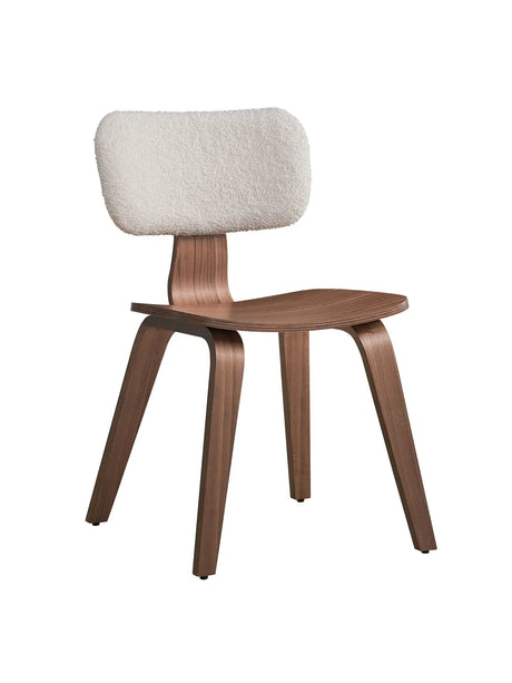 Casson - Boucle 7 Walnut Side Chair (Set of 2) - White / Walnut - Furniture Home Direct